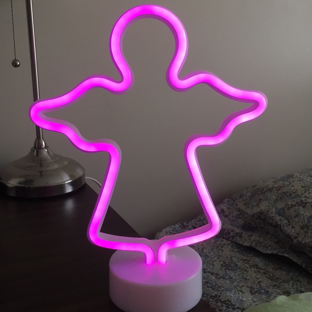 Neon pink angel LED light. NWOT
